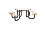 ADA Anchor Table, U-Leg, 5 Sand Seats, Round, 48"