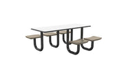 ADA Anchor Table, U-Leg, 5 Stone Gray Seats, Rectangle, 30" x 72"