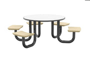 ADA Anchor Table, U-Leg, 5 Canvas Seats, Round, 48"