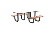 ADA Anchor Table, U-Leg, 5 Claylight Seats, Rectangle, 30" x 72"