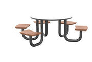 ADA Anchor Table, U-Leg, 5 Claylight Seats, Round, 48"