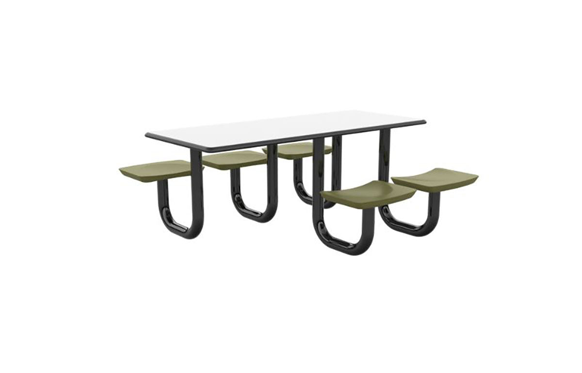 ADA Anchor Table, U-Leg, 5 Moss Seats, Rectangle, 30" x 72"