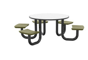 ADA Anchor Table, U-Leg, 5 Moss Seats, Round, 48"