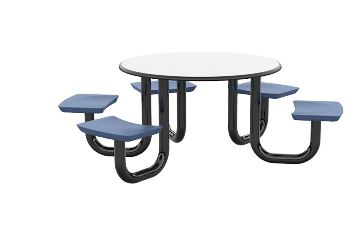 ADA Anchor Table, U-Leg, 5 Overcast Seats, Round, 48"