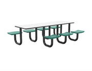 ADA Anchor Table, U-Leg, 7 Aqua Seats, Rectangle, 30" x 96"