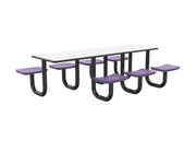 ADA Anchor Table, U-Leg,7 Indigo Seats, Rectangle, 30" x 96"