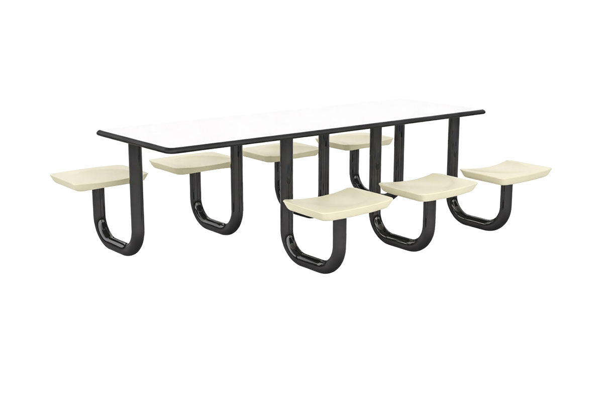 ADA Anchor Table, U-Leg, 7 Canvas Seats, Rectangle, 30" x 96"
