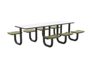 ADA Anchor Table, U-Leg, 7 Moss Seats, Rectangle, 30" x 96"