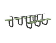 ADA Anchor Table, U-Leg, 7 Seagrass Seats, Rectangle, 30" x 96"