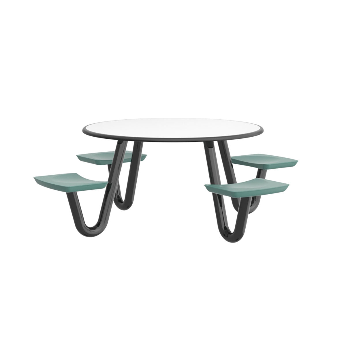 Anchor Table, U-Leg, 4 Aqua Seats, Round, 42"
