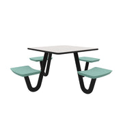 Anchor Table, U-Leg, 4 Aqua Seats, Square, 42" x 42"