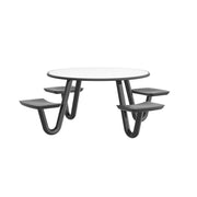 Anchor Table, U-Leg, 4 Black Seats, Round, 42"