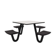 Anchor Table, U-Leg, 4 Black Seats, Square, 42" x 42"