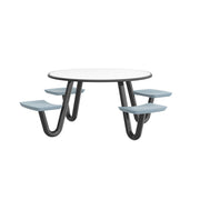 Anchor Table, U-Leg, 4 Blue/Grey Seats, Round, 42"