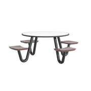 Anchor Table, U-Leg, 4 Brown Seats, Round, 42"