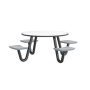 Anchor Table, U-Leg, 4 Gray Seats, Round, 42"