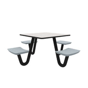 Anchor Table, U-Leg, 4 Gray Seats, Square, 42" x 42"