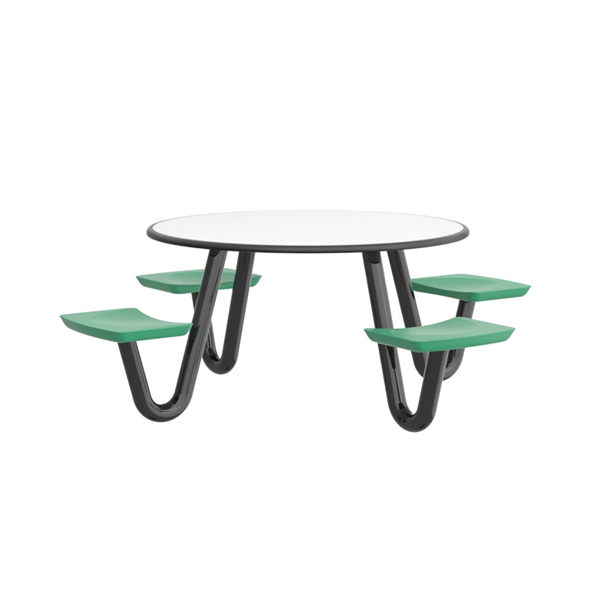 Anchor Table, U-Leg, 4 Green Seats, Round, 42"