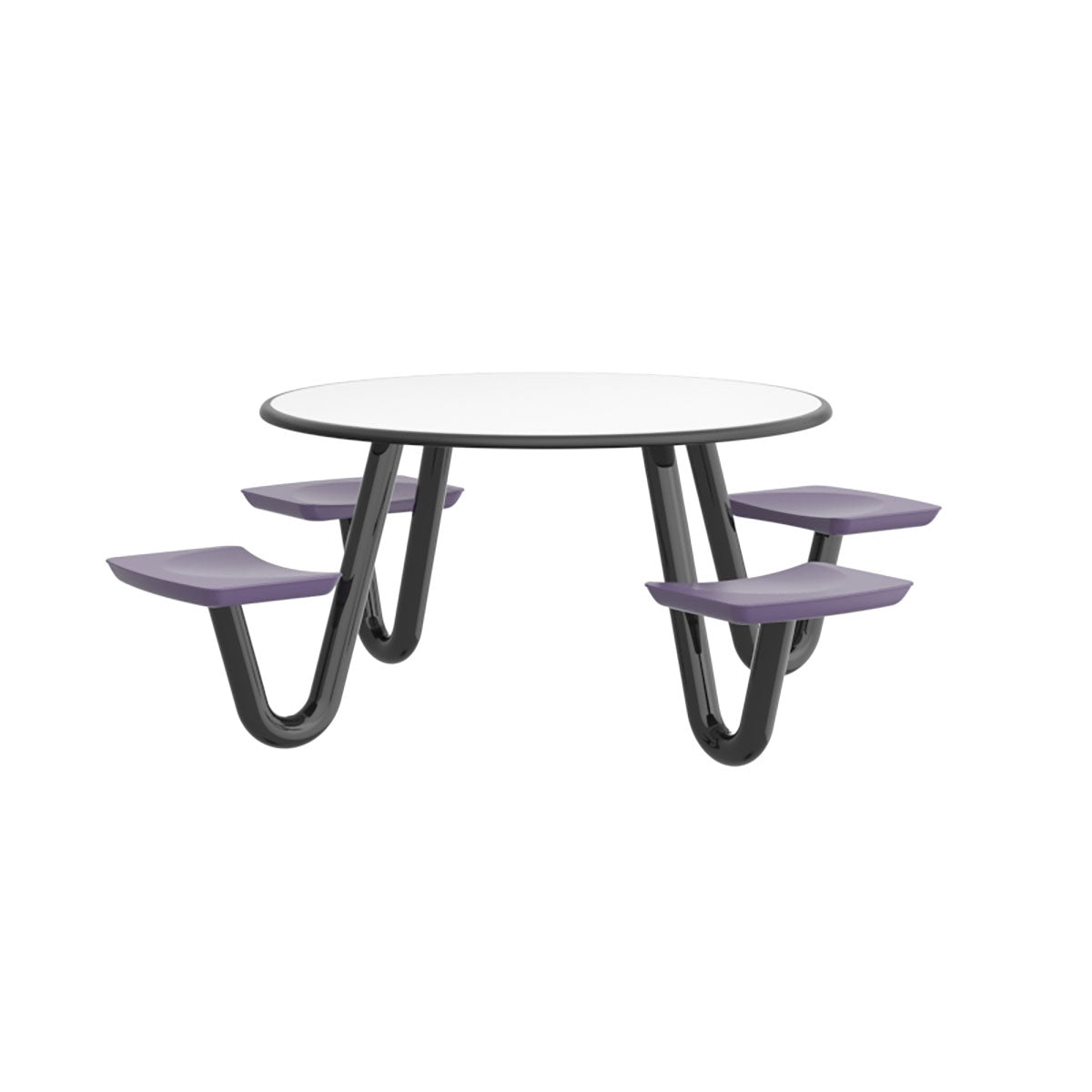 Anchor Table, U-Leg, 4 Indigo Seats, Round, 42"