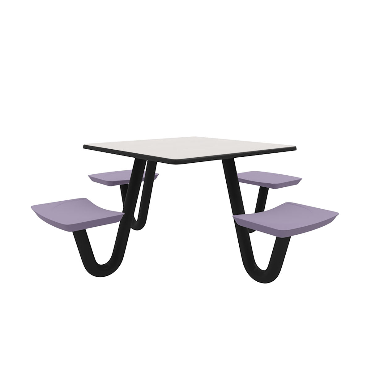 Anchor Table, U-Leg, 4 Indigo Seats, Square, 42" x 42"