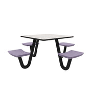 Anchor Table, U-Leg, 4 Indigo Seats, Square, 42" x 42"