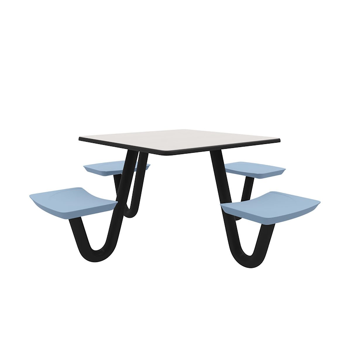 Anchor Table, U-Leg, 4 Midnight Blue Seats, Square, 42" x 42"