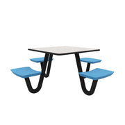Anchor Table, U-Leg, 4 Slate Blue Seats, Square, 42" x 42"