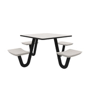 Anchor Table, U-Leg, 4 Stone Gray Seats, Square, 42" x 42"