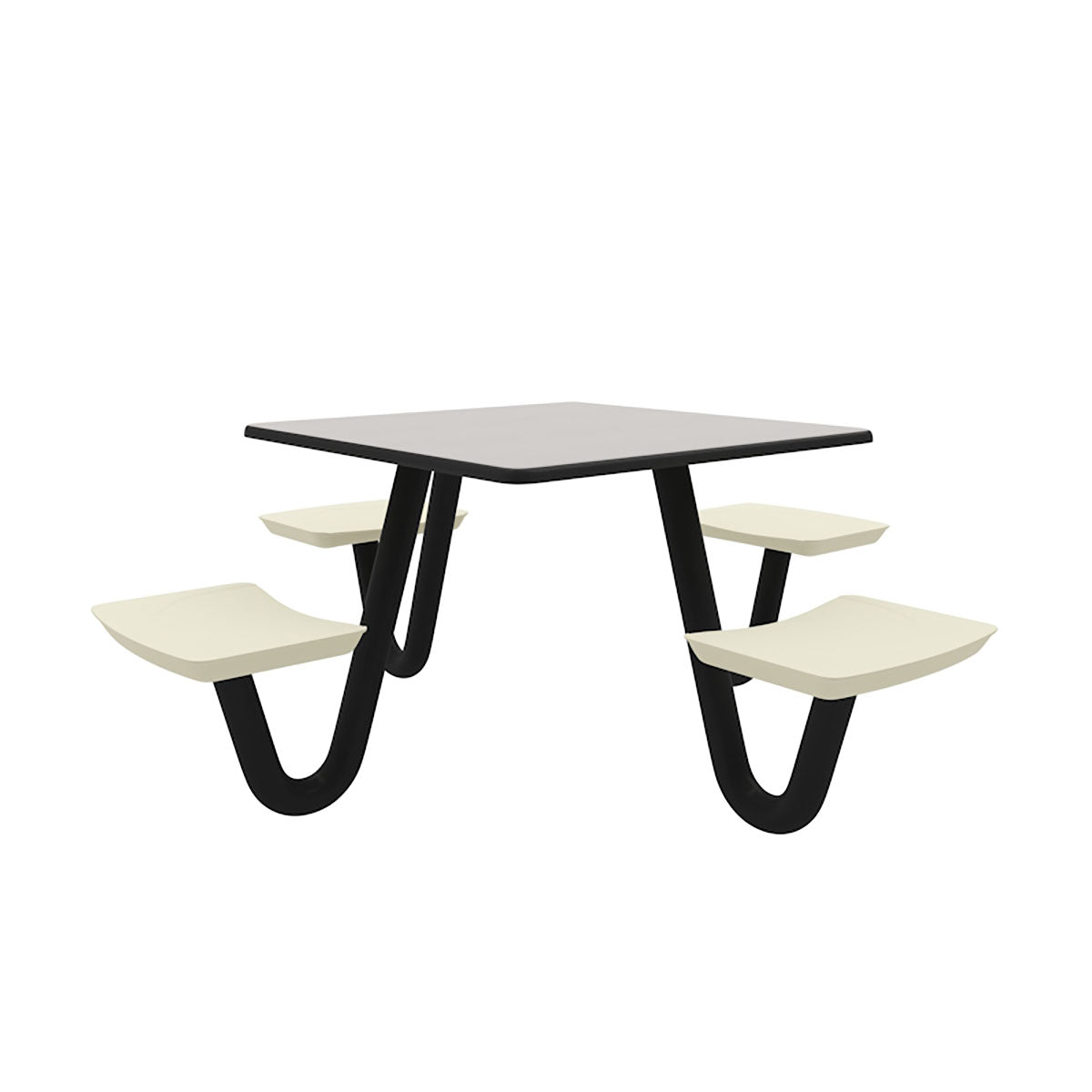Anchor Table, U-Leg, 4 Canvas Seats, Square, 42" x 42"