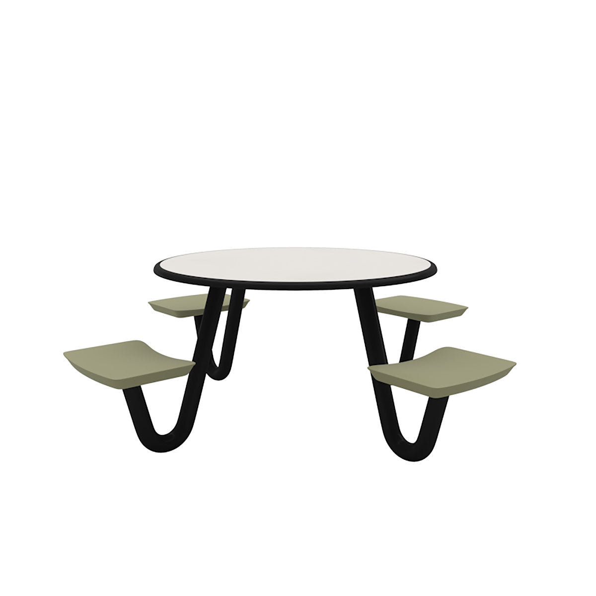 Anchor Table, U-Leg, 4 Moss Seats, Round, 42"
