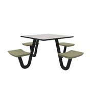 Anchor Table, U-Leg, 4 Moss Seats, Square, 42" x 42"