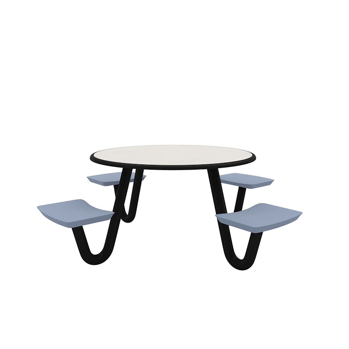 Anchor Table, U-Leg, 4 Overcast Seats, Round, 42"