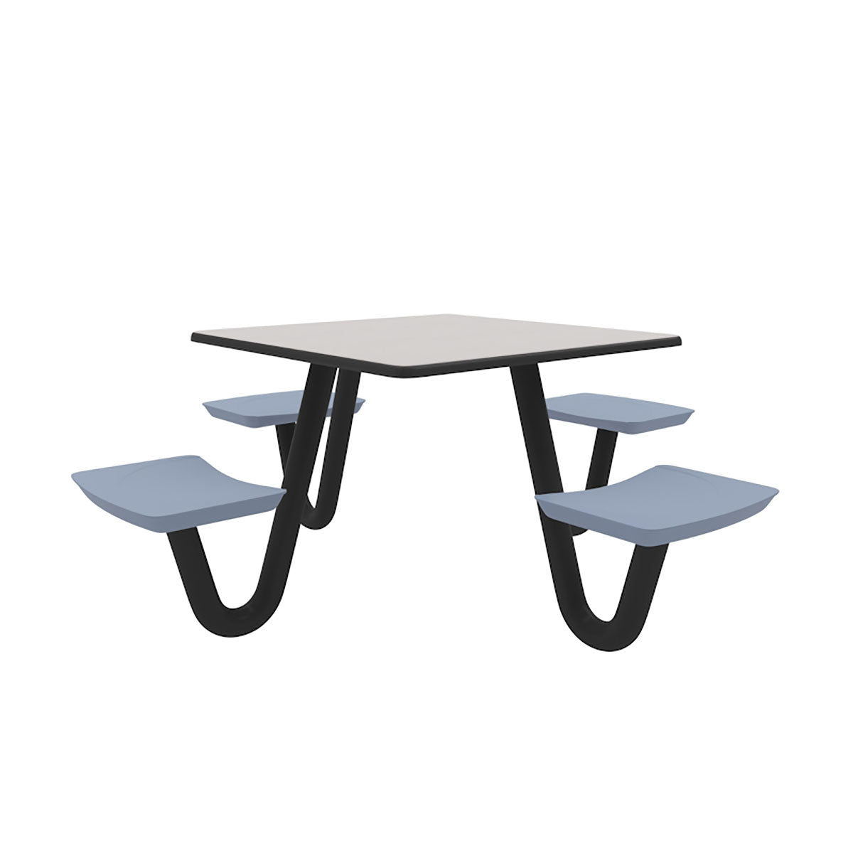 Anchor Table, U-Leg, 4 Overcast Seats, Square, 42" x 42"