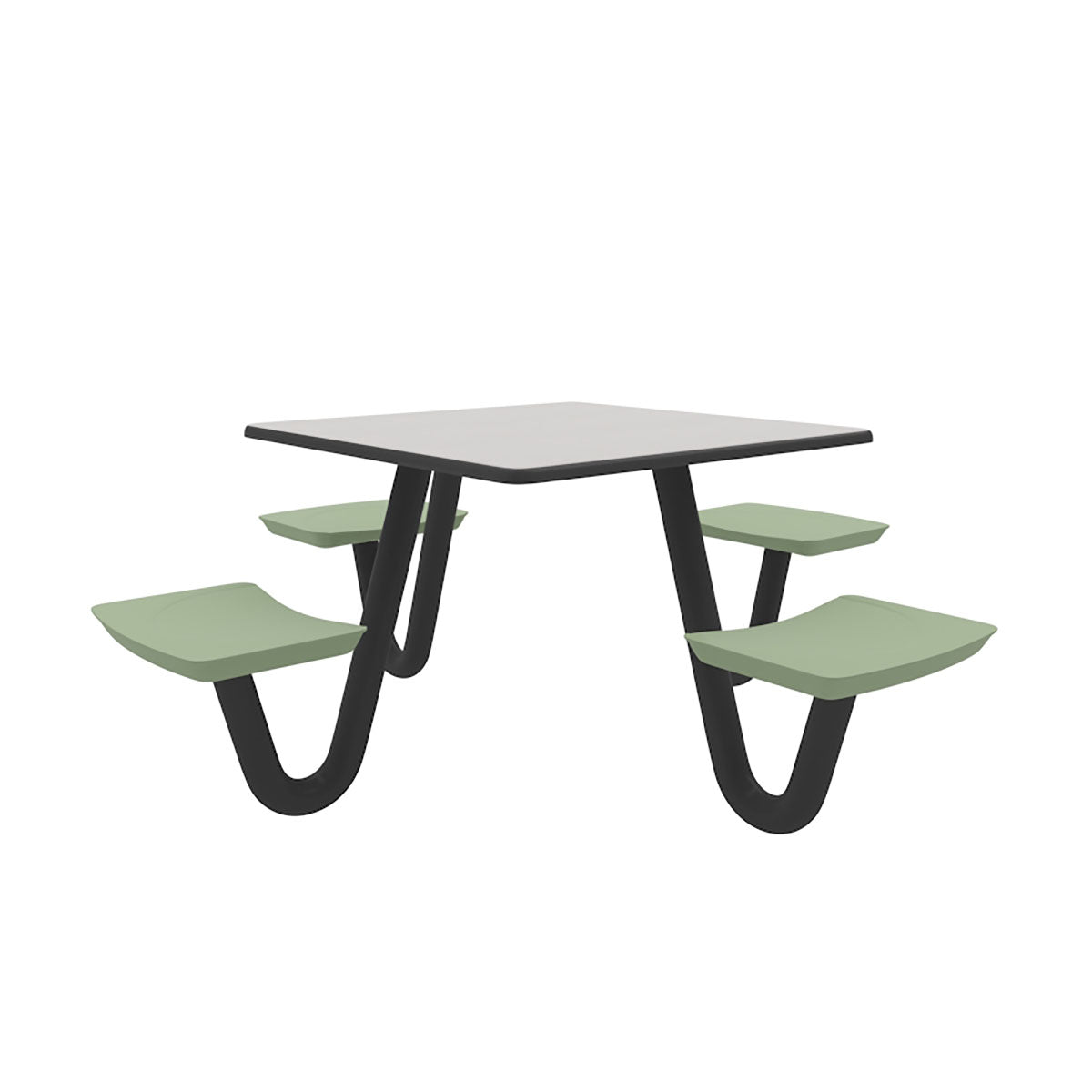 Anchor Table, U-Leg, 4 Seagrass Seats, Square, 42" x 42"