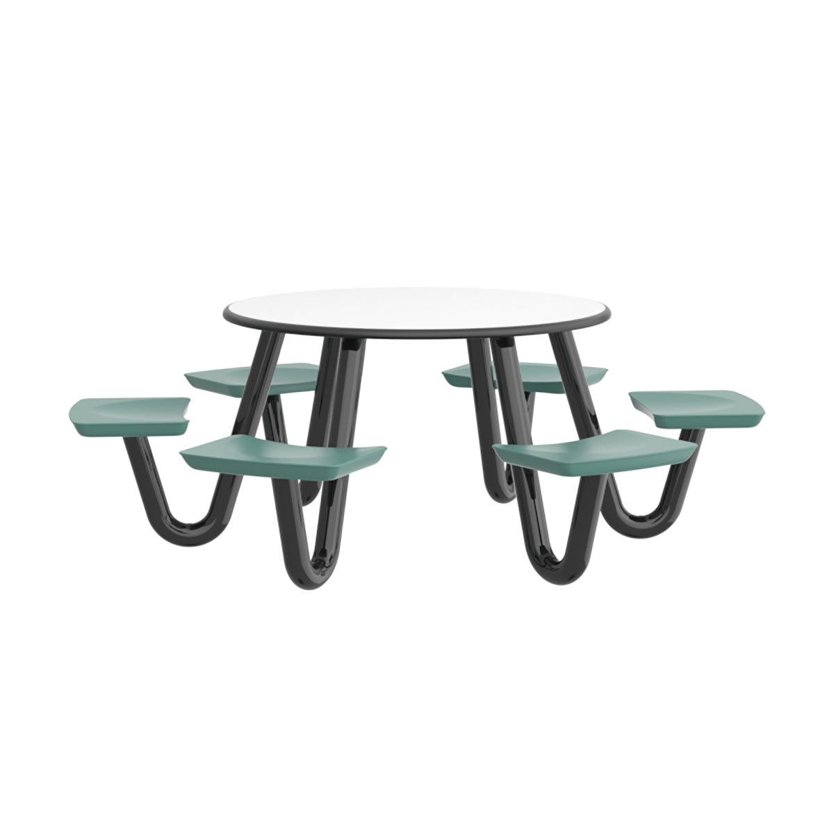 Anchor Table, U-Leg, 6 Aqua Seats, Round, 48"