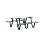 Anchor Table, U-Leg, 6 Aqua, Rectangle, 30" x 72"