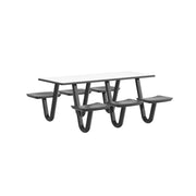 Anchor Table, U-Leg, 6 Black Seats, Rectangle, 30" x 72"