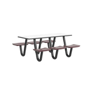 Anchor Table, U-Leg, 6 Burgundy Seats, Rectangle, 30" x 72"