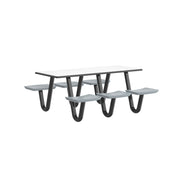 Anchor Table, U-Leg, 6 Gray Seats, Rectangle, 30" x 72"
