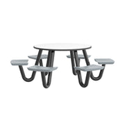 Anchor Table, U-Leg, 6 Gray Seats, Round, 48"