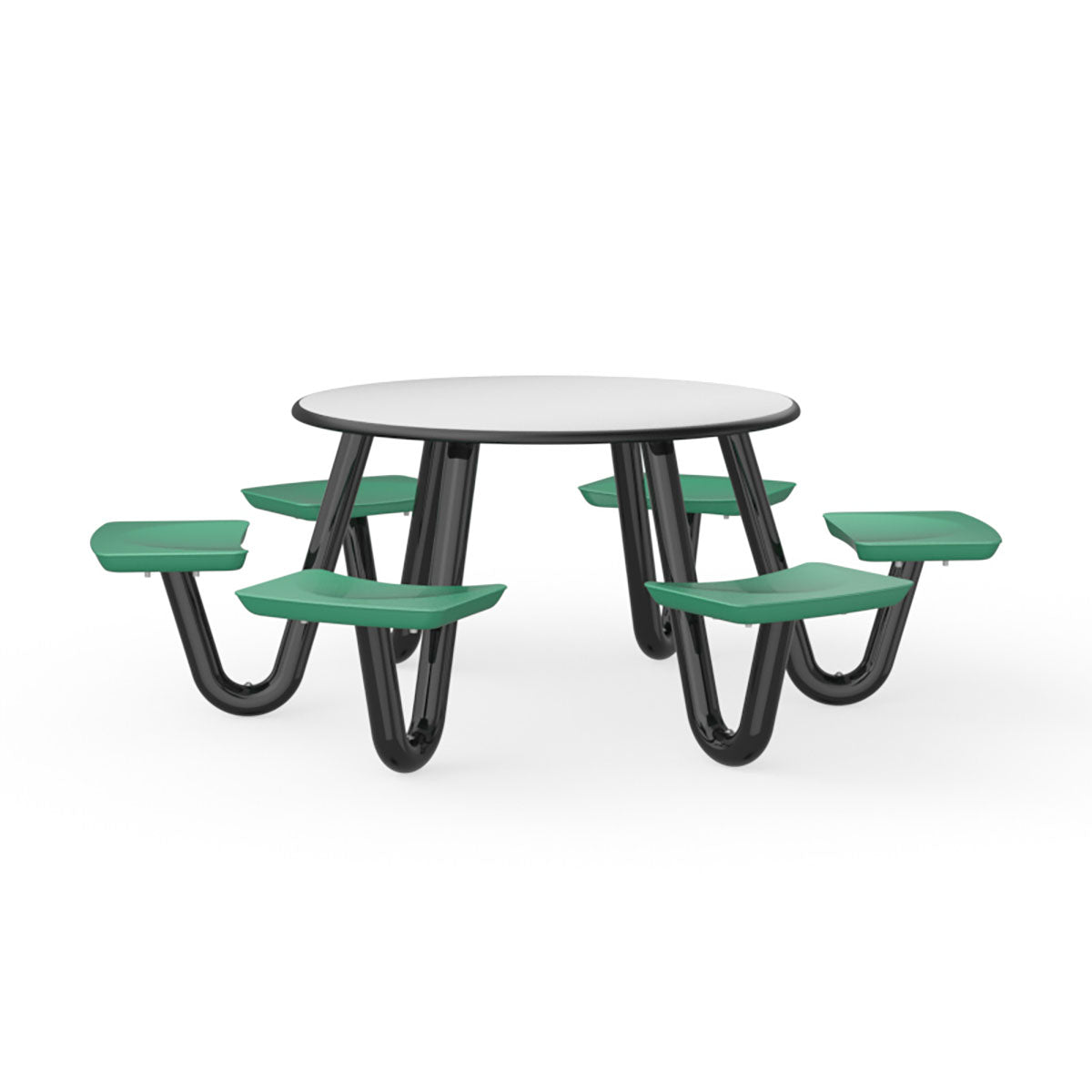 Anchor Table, U-Leg, 6 Green Seats, Round, 48"