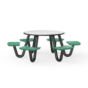 Anchor Table, U-Leg, 6 Green Seats, Round, 48"
