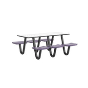 Anchor Table, U-Leg, 6 Indigo Seats, Rectangle, 30" x 72"