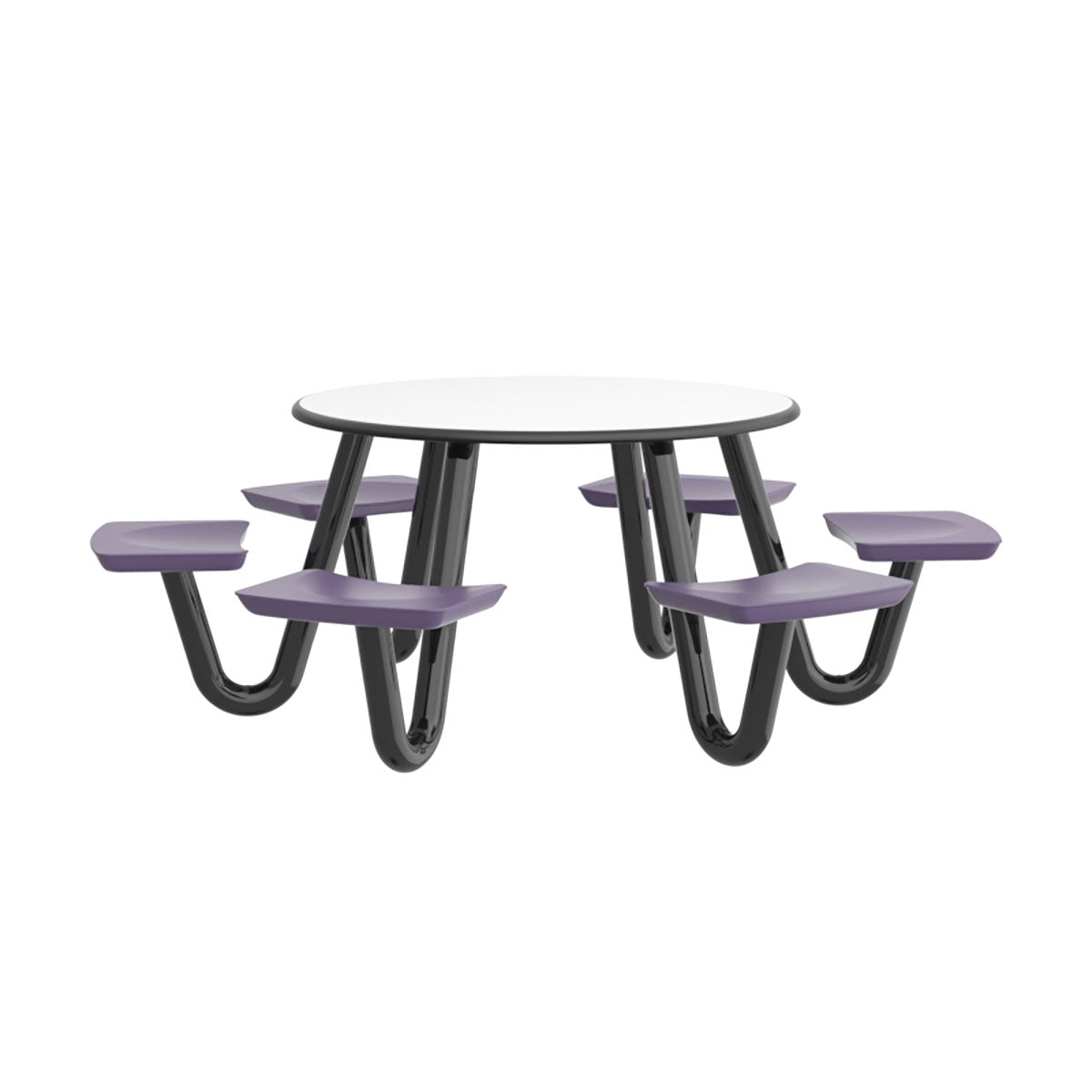 Anchor Table, U-Leg, 6 Indigo Seats, Round, 48"