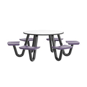 Anchor Table, U-Leg, 6 Indigo Seats, Round, 48"