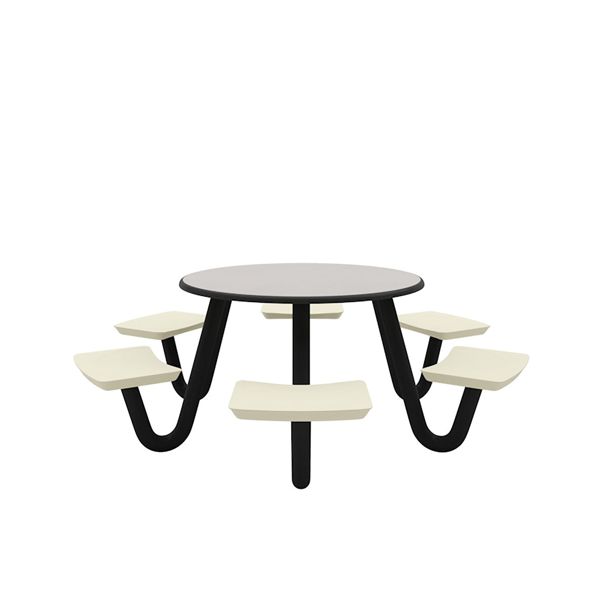 Anchor Table, U-Leg, 6 Canvas Seats, Round, 48"