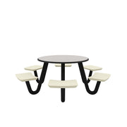 Anchor Table, U-Leg, 6 Canvas Seats, Round, 48"