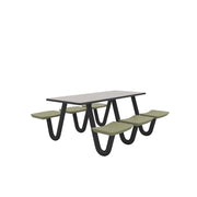 Anchor Table, U-Leg, 6 Moss Seats, Rectangle, 30" x 72"