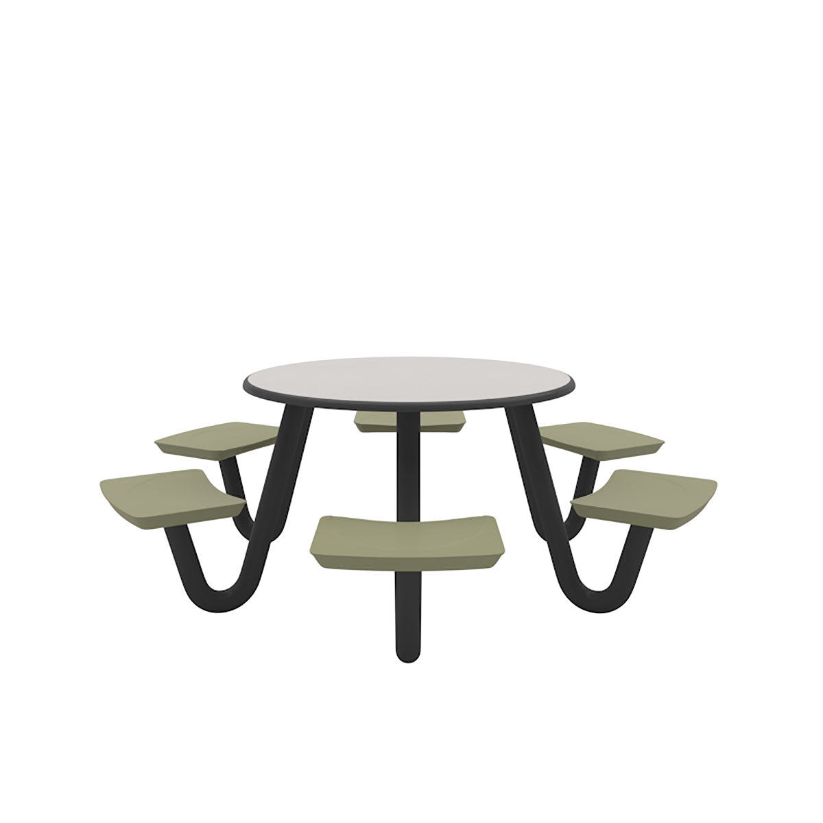 Anchor Table, U-Leg, 6 Moss Seats, Round, 48"