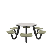 Anchor Table, U-Leg, 6 Moss Seats, Round, 48"